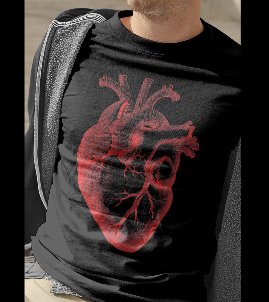 Boy Valentine Cool Men Anatomical Heart T-Shirt