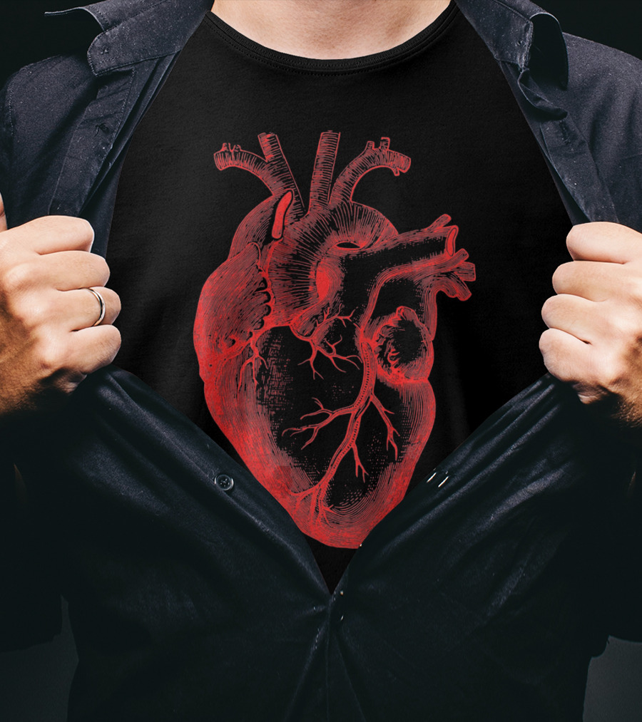 Boy Valentine Cool Men Anatomical Heart T-Shirt