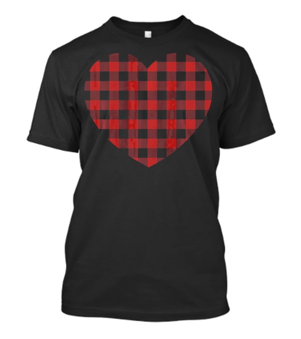 Buffalo Plaid Heart Checkered Pattern T-Shirt