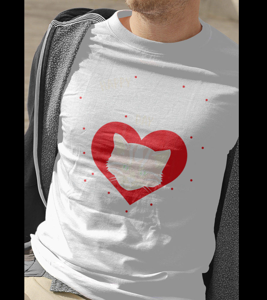 Happy Meowlentines Day Cat Heart Paws T-Shirt