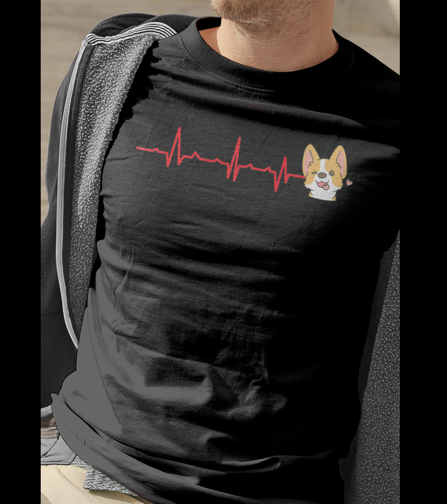 Corgi Heartbeat Valentine Day T-Shirt