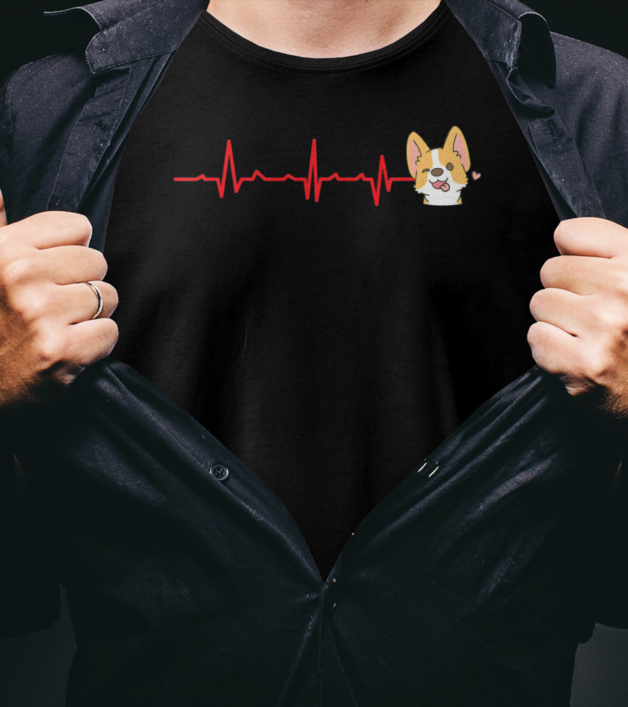 Corgi Heartbeat Valentine Day T-Shirt