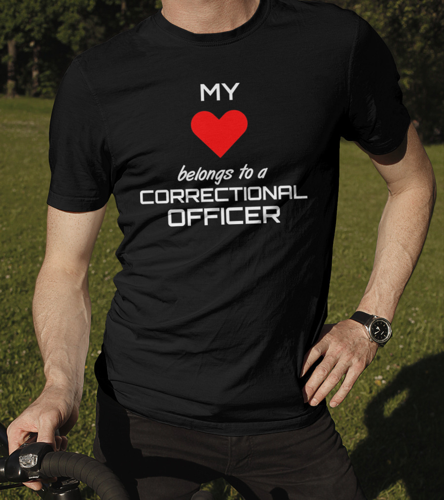 Correctional Officer Love Belongs To My Heart Valentines T-Shirt