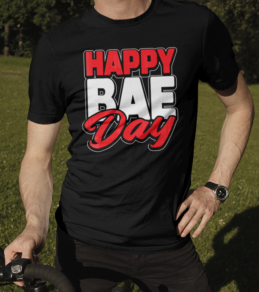 Happy Bae Day Couples His Her Valentine's Day T-Shirt
