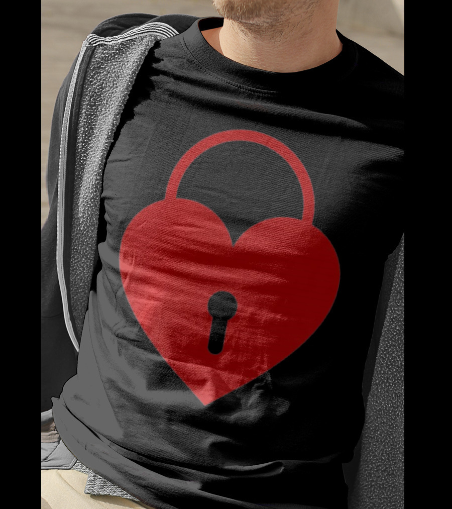 Valentines Day Heart Lock Key Symbol For Couples T-Shirt