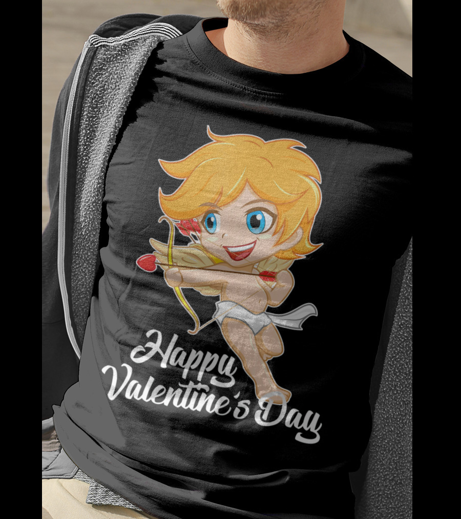 Happy Valentine's Day Cupid Bow And Heart Arrow T-Shirt