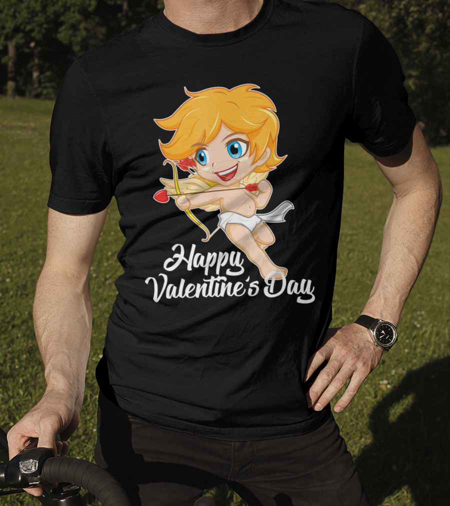 Happy Valentine's Day Cupid Bow And Heart Arrow T-Shirt