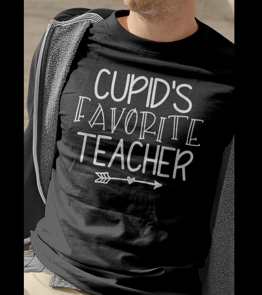 Cupid's Favorite Teacher Valentine's Arrow Heart T-Shirt