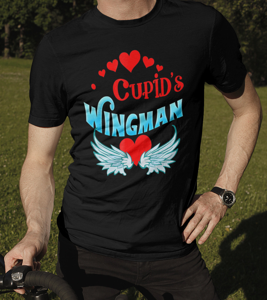 Cupid's Wingman Valentine's Hearts And Wings T-Shirt