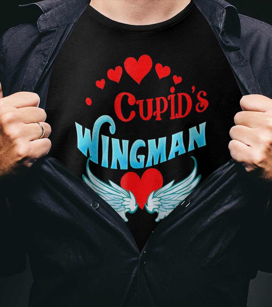 Cupid's Wingman Valentine's Hearts And Wings T-Shirt