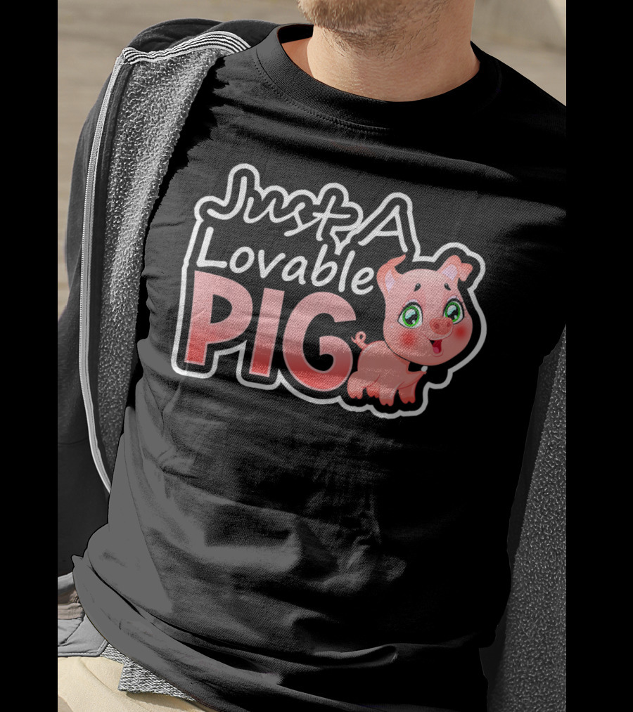 Just A Lovable Pig Cute Couple Valentines Day T-Shirt