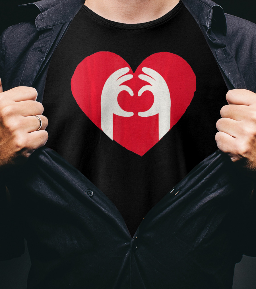 Valentines Day Cute Finger Heart Shape T-Shirt
