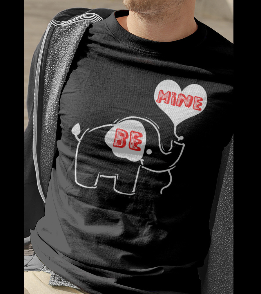 Be Mine Cute Valentines Day Elephant Balloon T-Shirt
