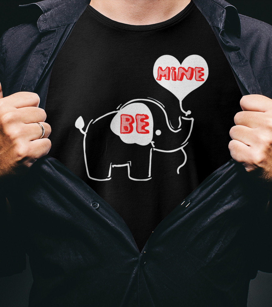 Be Mine Cute Valentines Day Elephant Balloon T-Shirt