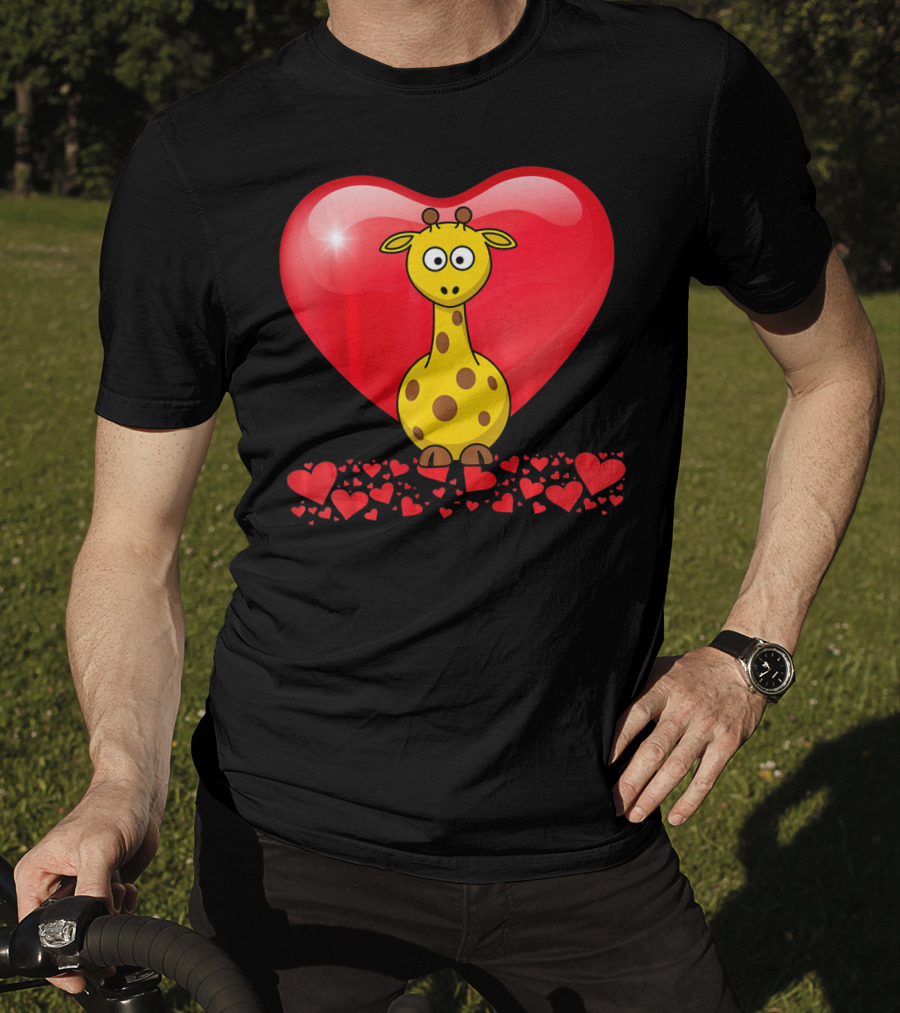 Cute Valentine's Day Heart Giraffe Valentin T-Shirt