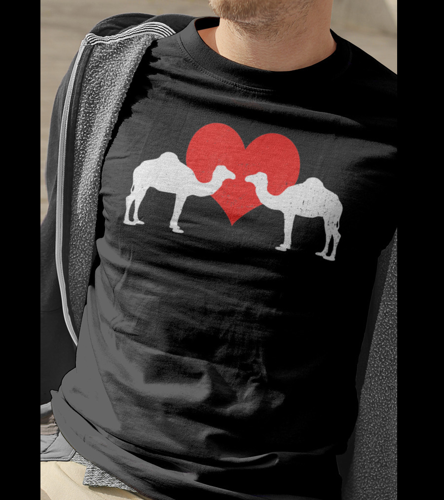 Valentines Day Camels With Heart T-Shirt