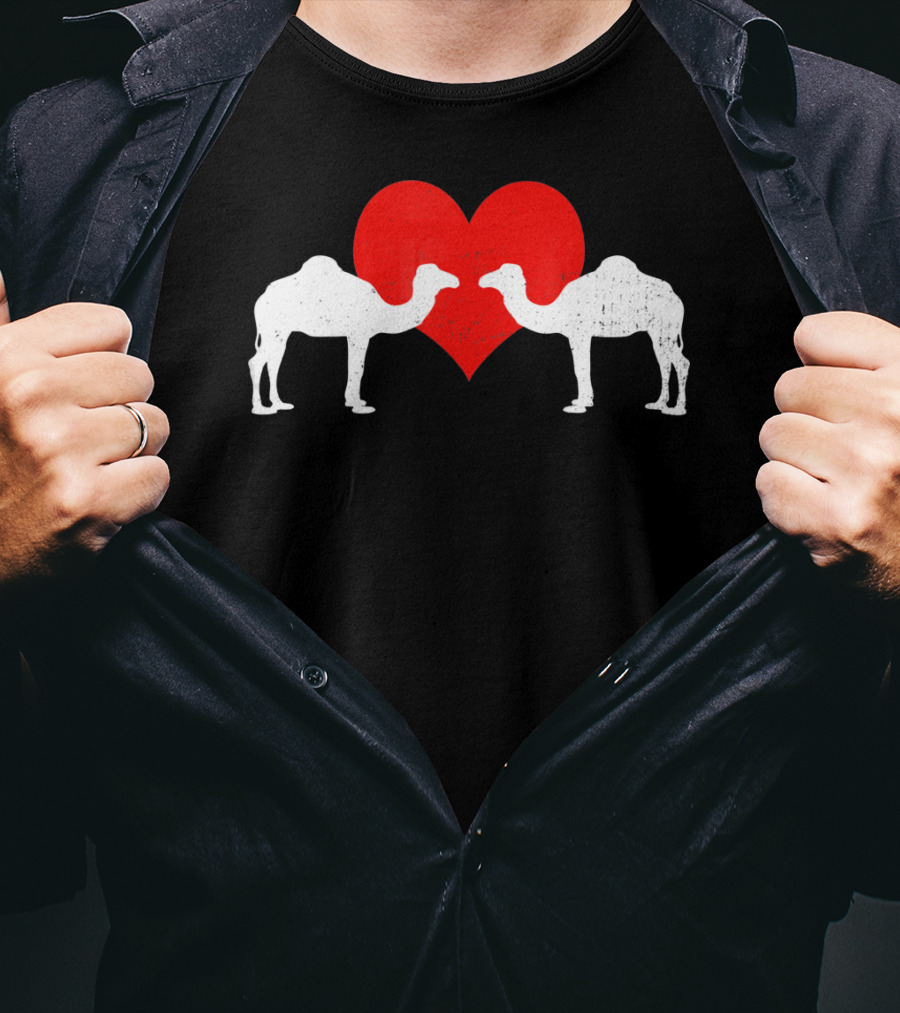 Valentines Day Camels With Heart T-Shirt
