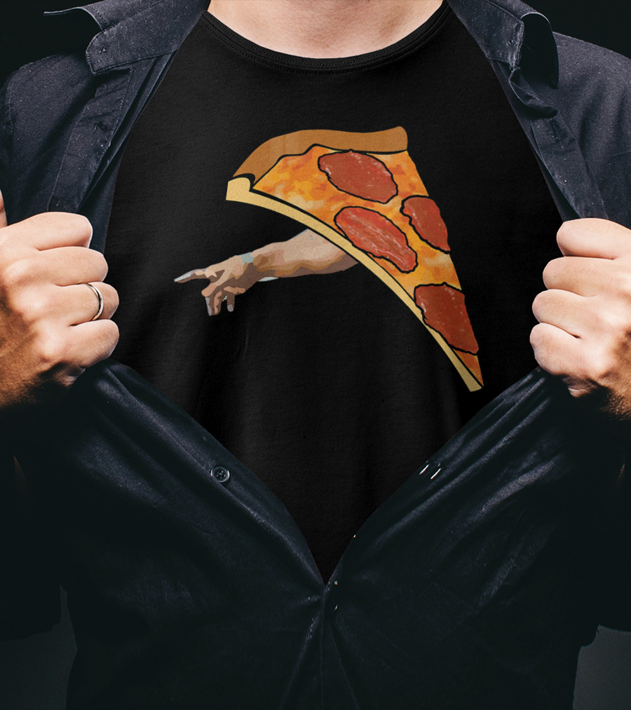 Couples Valentines Creation Of Adam Pineapple Pizza T-Shirt