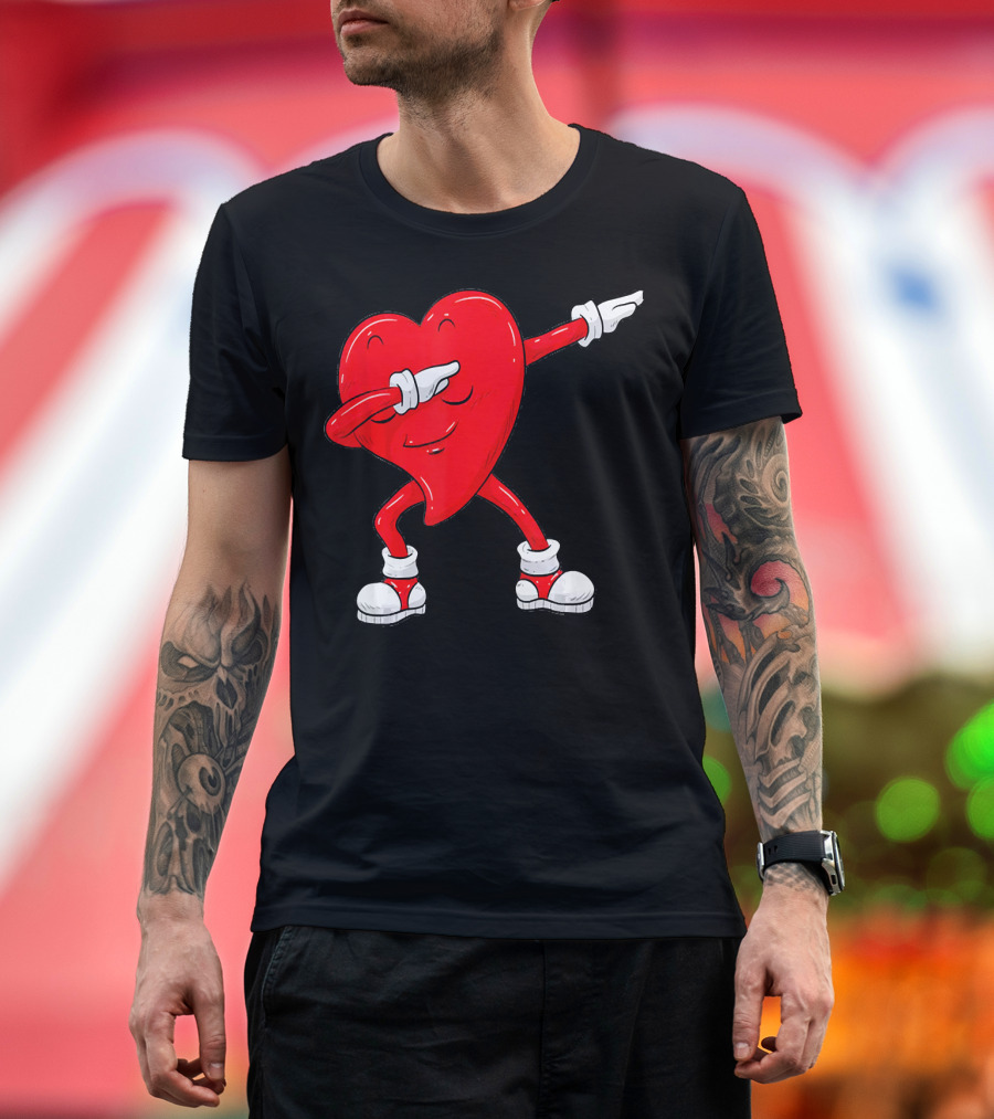 Dabbing Heart Valentine’s Day Dance Pose T-Shirt