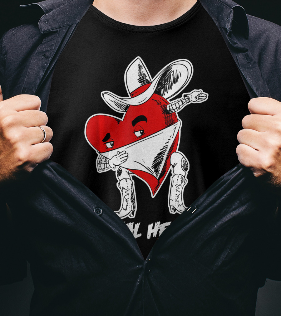 Dabbing Cowboy Heart I Steal Hearts Valentine's Vintage T-Shirt