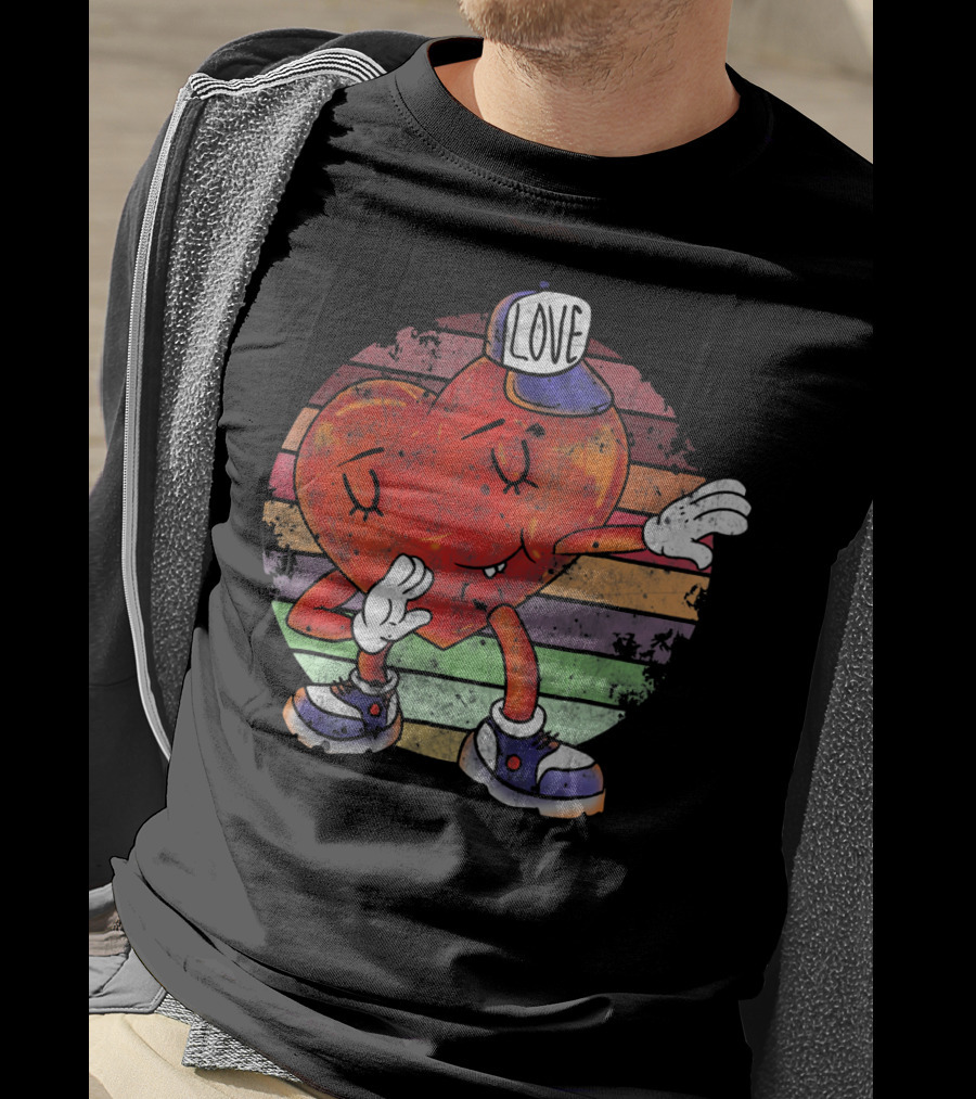 Love Dabbing Heart Valentines Day T-Shirt