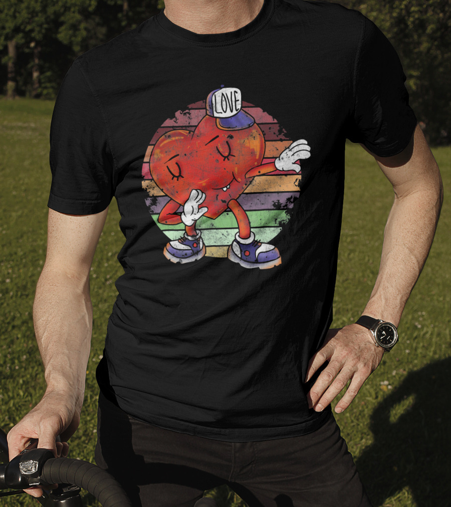 Love Dabbing Heart Valentines Day T-Shirt