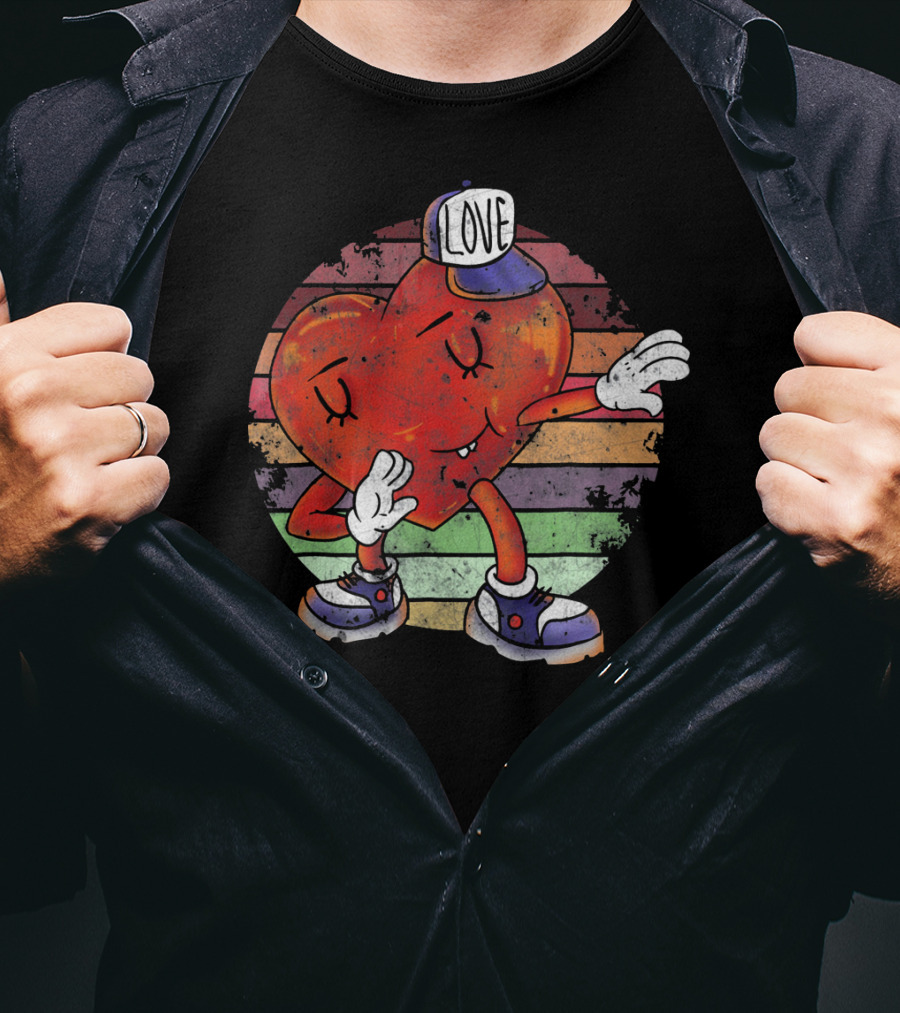 Love Dabbing Heart Valentines Day T-Shirt