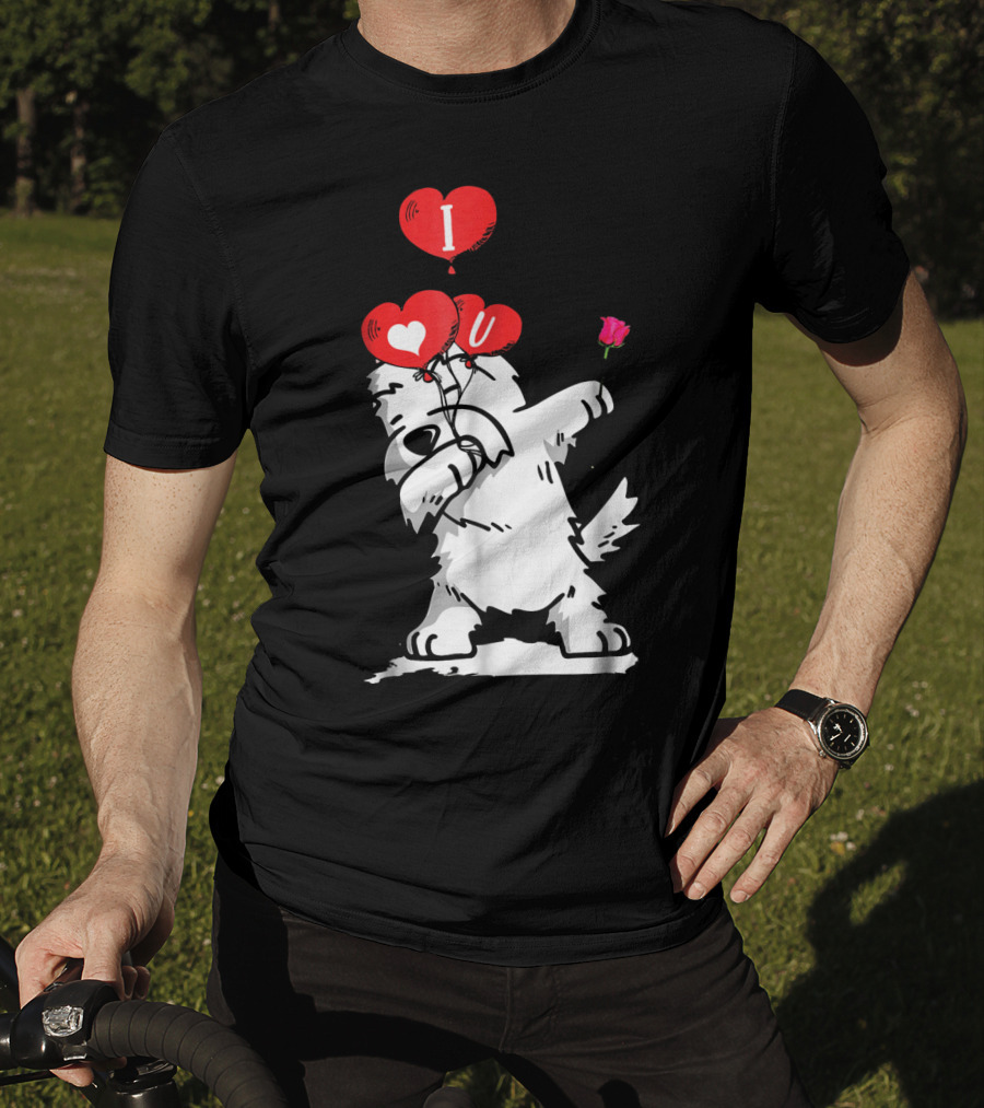 I Love U Dabbing Westie Valentine's Day T-Shirt