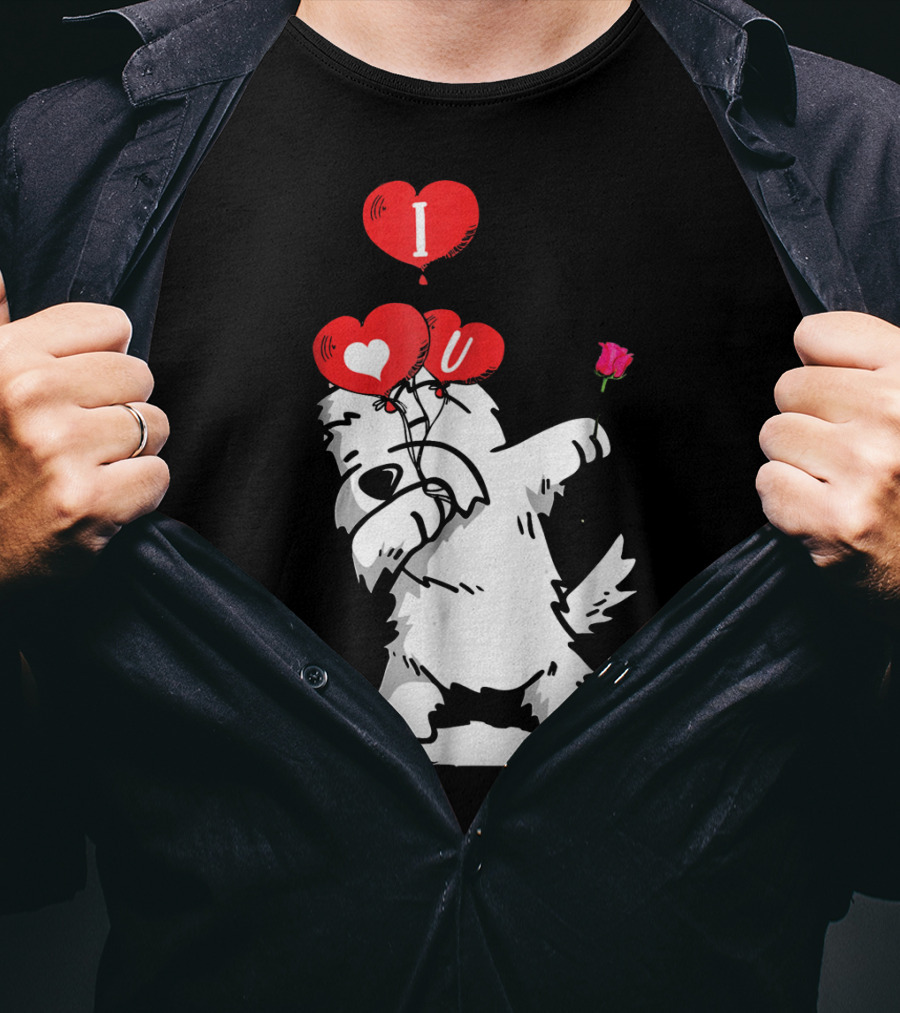 I Love U Dabbing Westie Valentine's Day T-Shirt