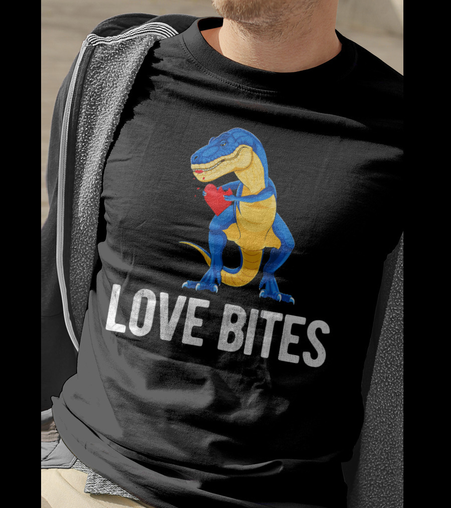 Love Bites Dinosaur Rex Valentines Day T-Shirt