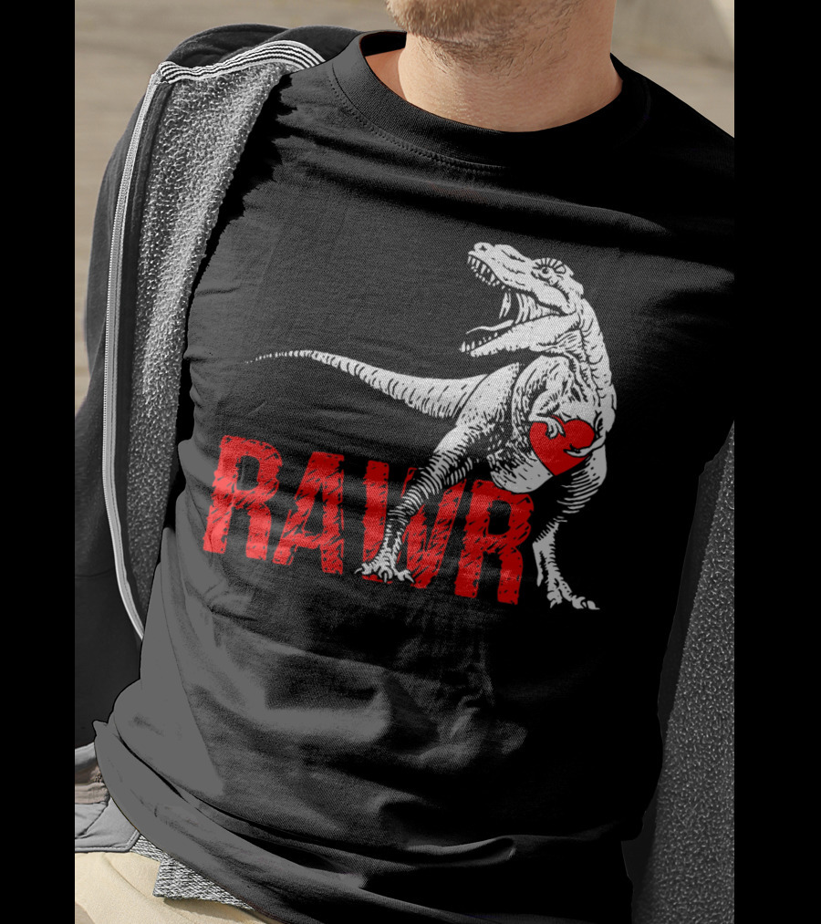 RAWR Dinosaur Valentine Heart T-Shirt