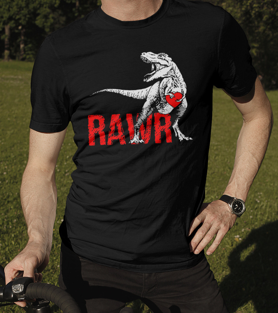 RAWR Dinosaur Valentine Heart T-Shirt