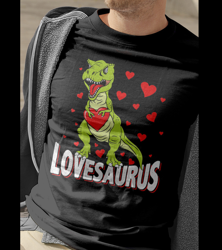 Lovesaurus Dinosaur Valentine Day Hearts T-Shirt
