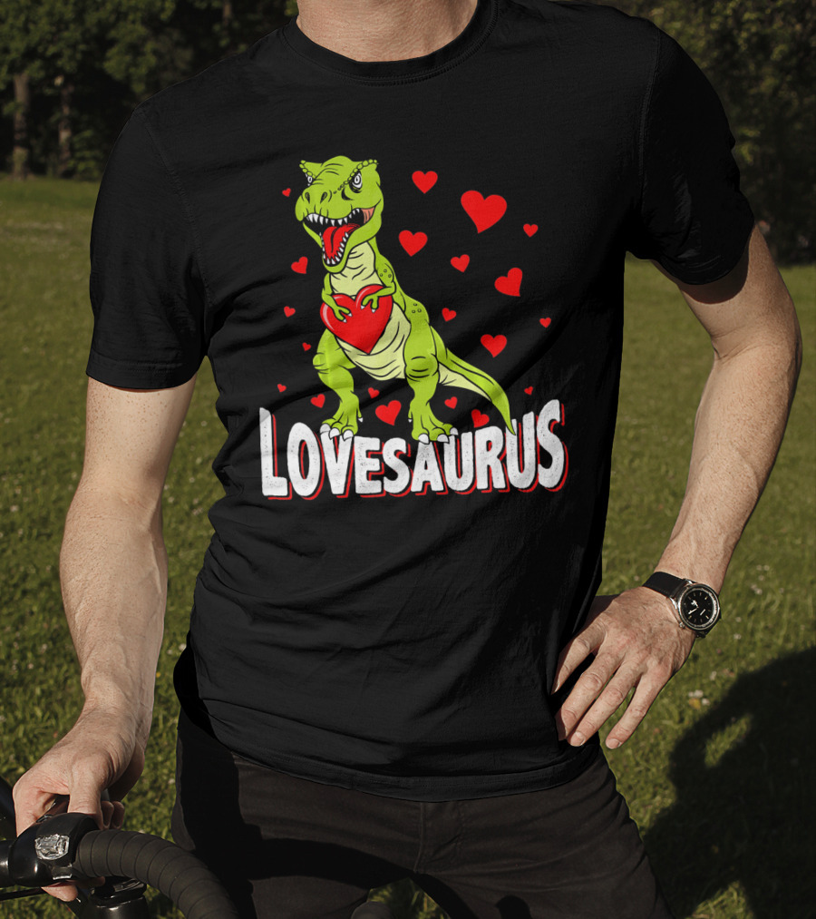 Lovesaurus Dinosaur Valentine Day Hearts T-Shirt