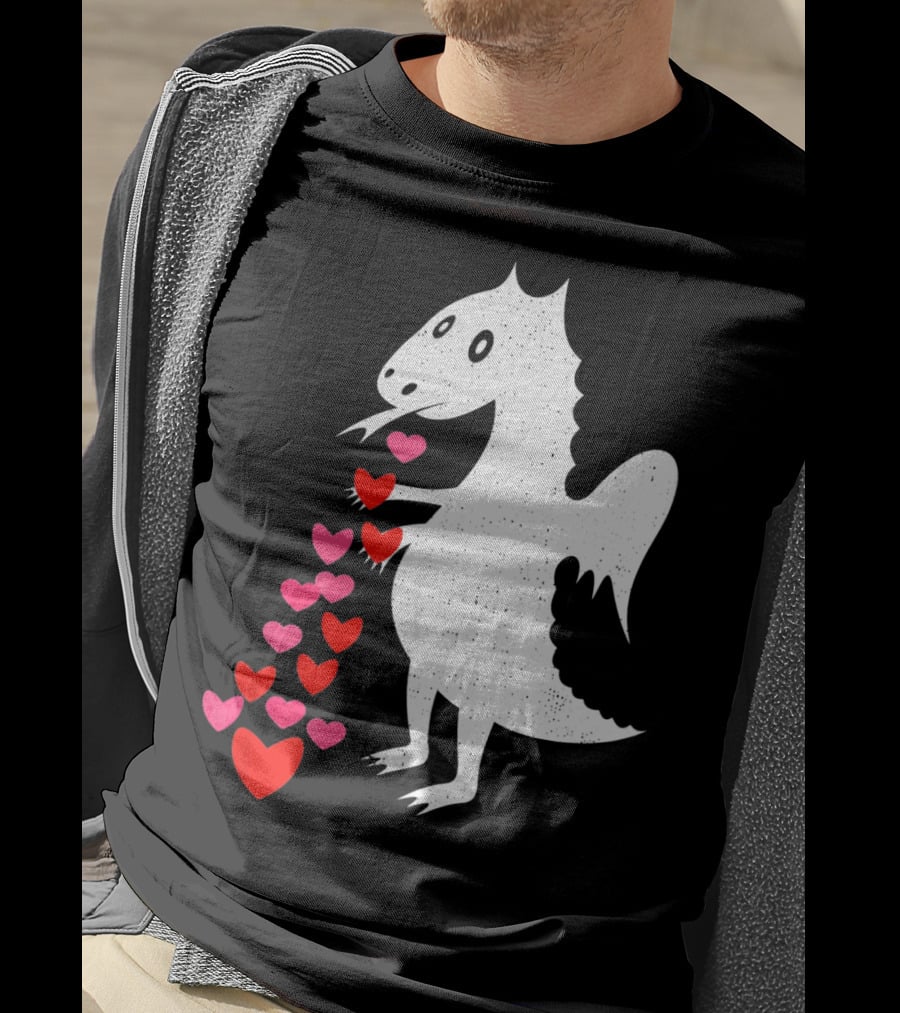 Dragon Spitting Love Hearts Anti Valentine's Day T-Shirt