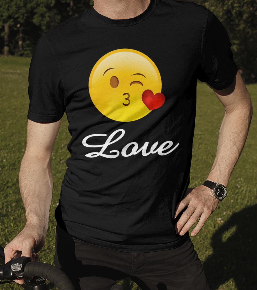 Love Emoji Valentines Day Heart Kiss T-Shirt