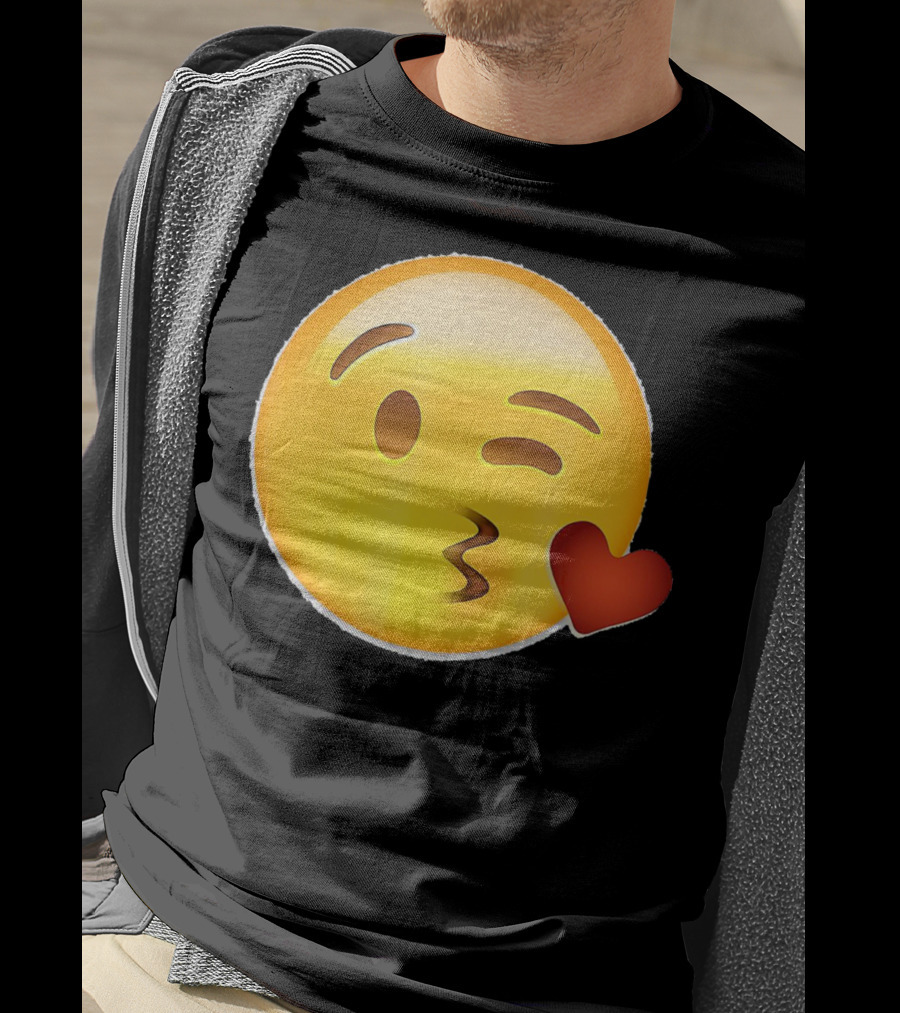 EmojiTees Blow Kiss Emoji Valentine T-Shirt
