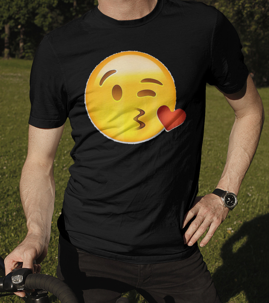 EmojiTees Blow Kiss Emoji Valentine T-Shirt