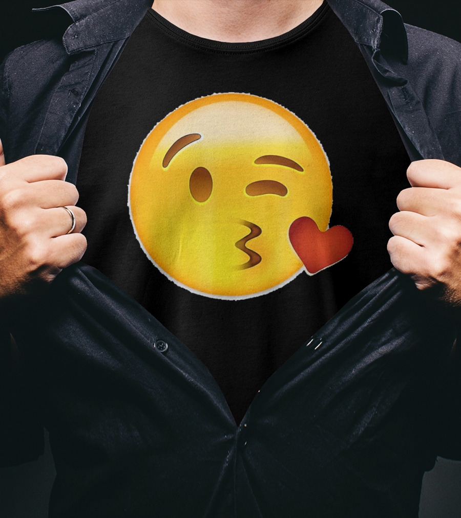 EmojiTees Blow Kiss Emoji Valentine T-Shirt