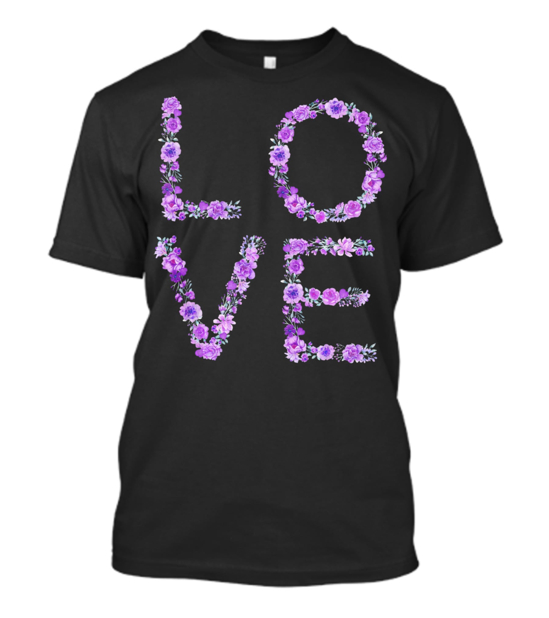 Love Floral Valentine Lilac Flowers T-Shirt