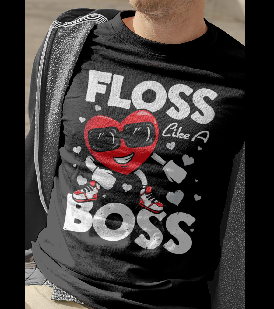Floss Like A Boss Heart Dance Valentines T-Shirt