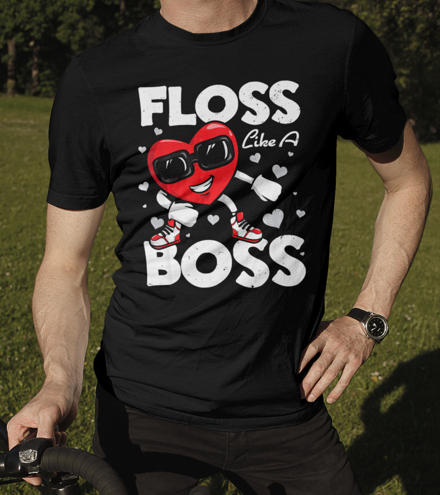 Floss Like A Boss Heart Dance Valentines T-Shirt