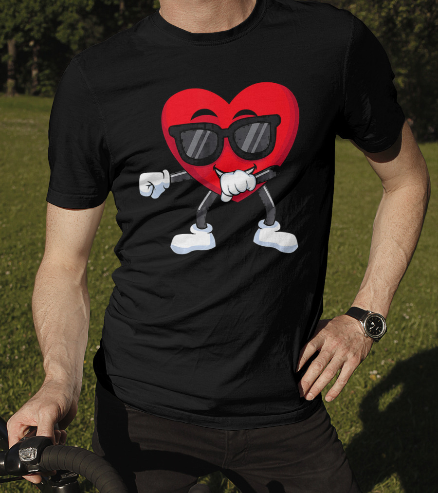 Dabbing Heart Valentines Day Boys Love T-Shirt