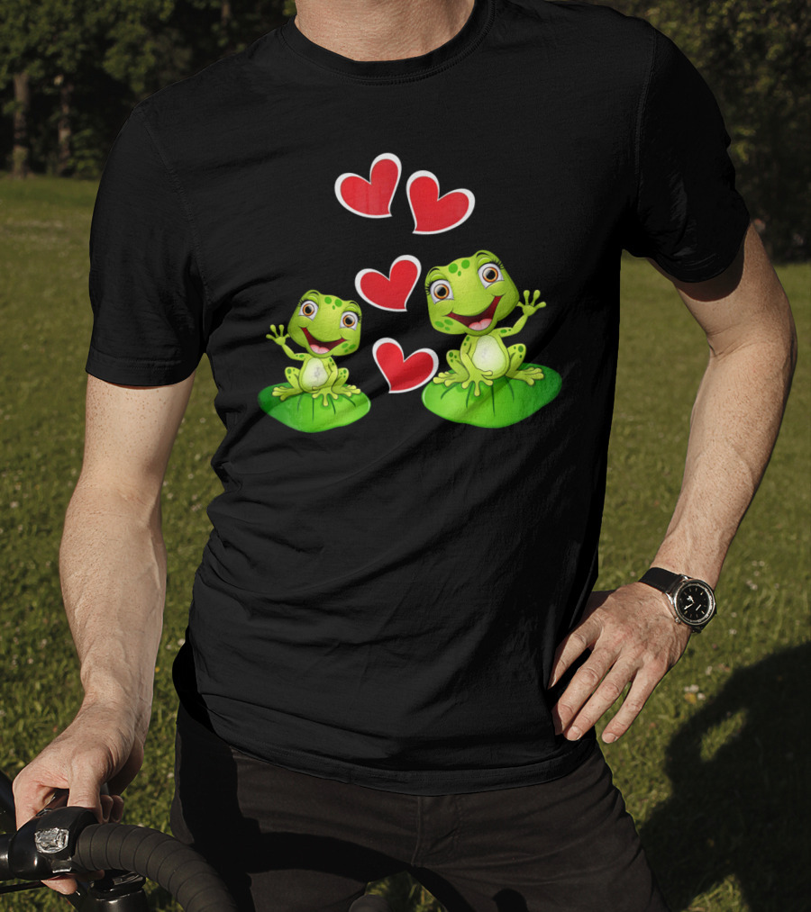 Frog Heart Valentine Day Animal Cute Frogs With Hearts T-Shirt