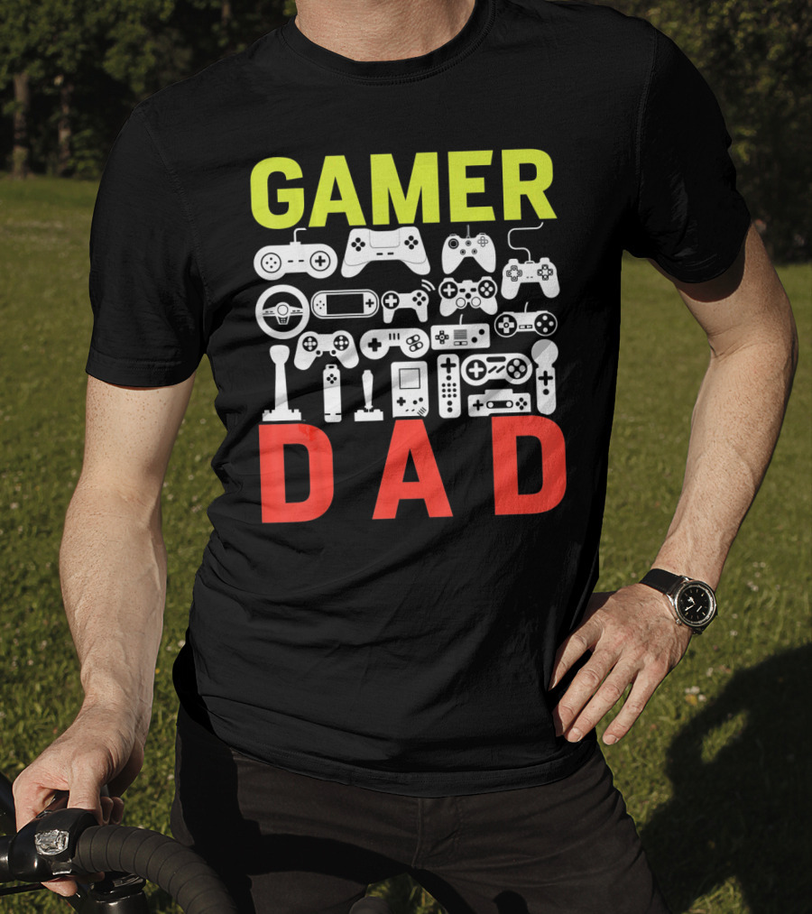 Gamer Dad Vintage Controller Collection Funny Birthday T-Shirt