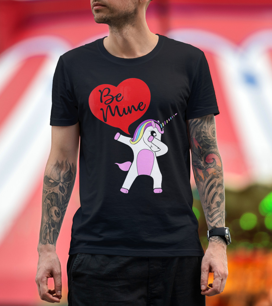 FUNNY DABBING PONY Be Mine Valentines T-Shirt
