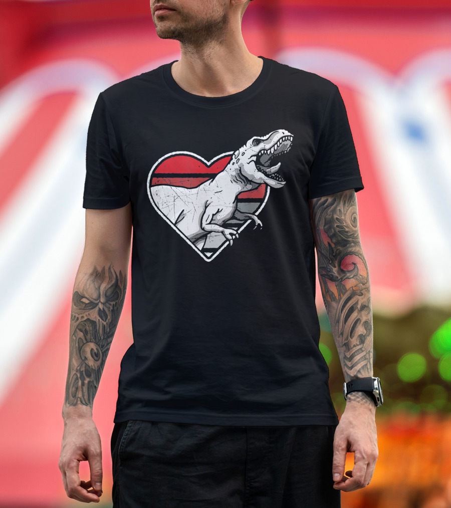 Valentine's Day Heart T-Rex Love Dinosaur Fun T-Shirt