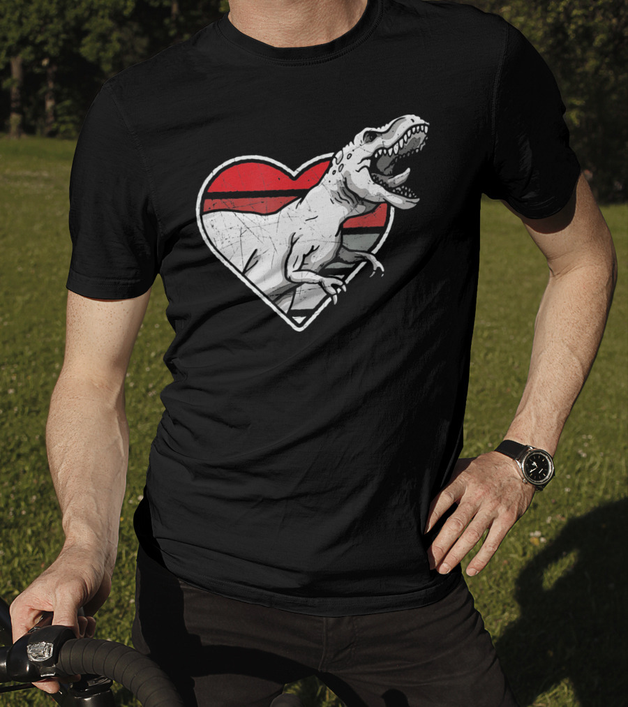 Valentine's Day Heart T-Rex Love Dinosaur Fun T-Shirt