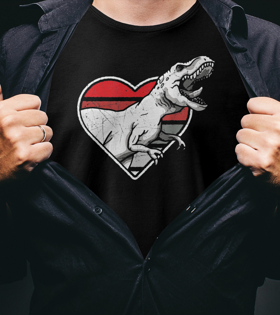 Valentine's Day Heart T-Rex Love Dinosaur Fun T-Shirt