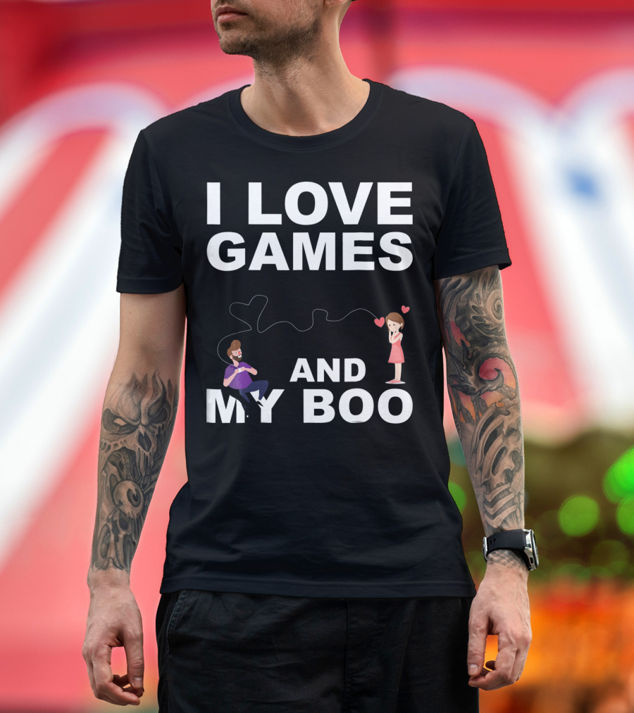 Valentines Day I Love Games And My Boo Funny T-Shirt